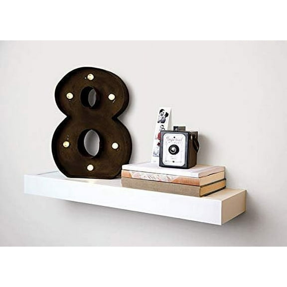 High & Mighty Tool Free Floating Shelf - 15 Lb Limit - 18 in, White