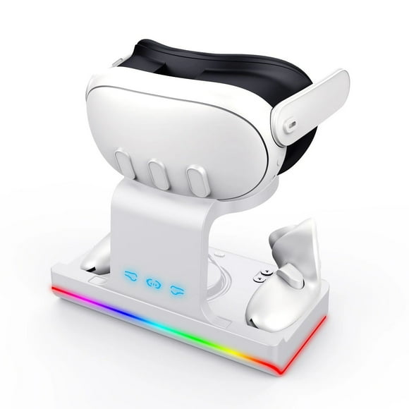 For Meta Quest 3 VR Charging Station Controller Charging RGB Light Controller Glasses Stand VR Storage Display Station Hold