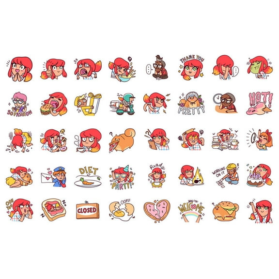 Kawaii Girl Food Street Precut Anti-UV Decoration Notebook Planner Stickers Scrapbooking Diary Sticky Paper Flakes