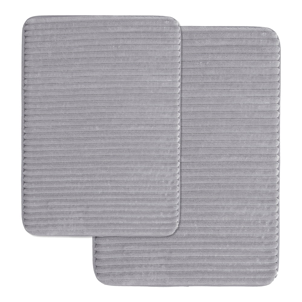 Mainstays Performance Quick Dry 2 Piece Memory Foam Bath Rug Set, Soft