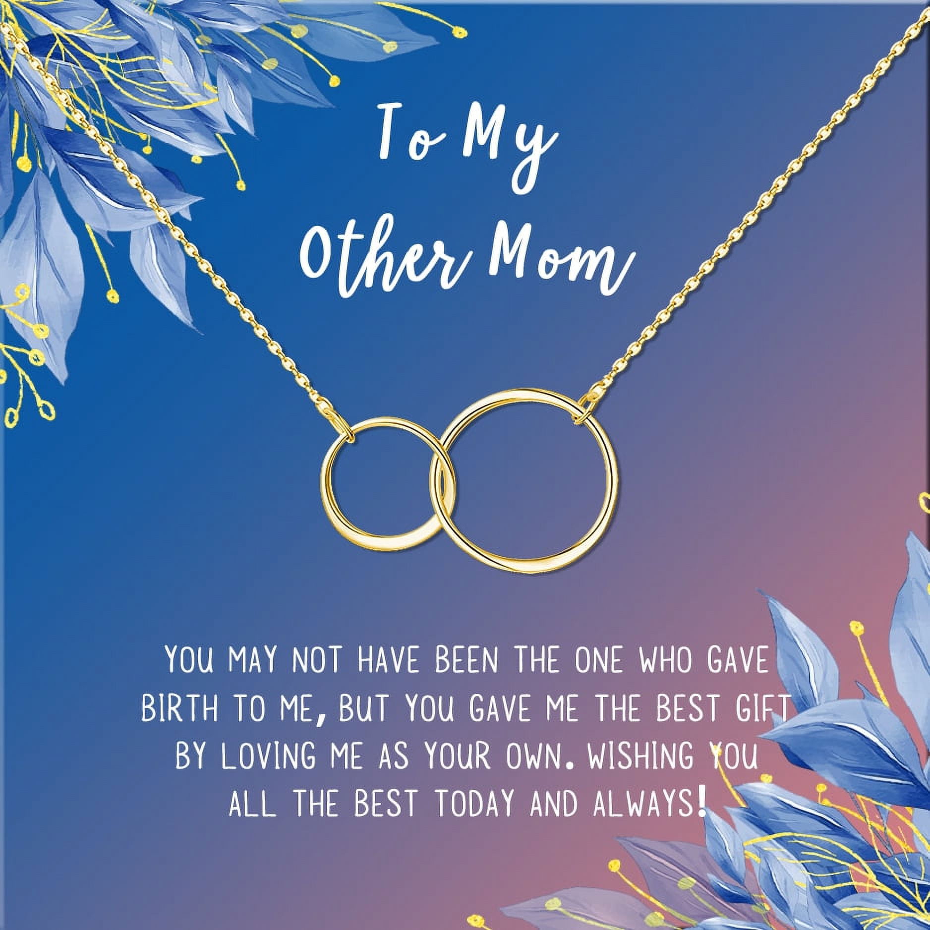 Necklace and Card Gift Set, Mother's Day Jewelry for Her, Gift for Mom, Pendant Necklace for Mom, Special Occasion Gifts, Gift Set for Mom, Stainless Steel [Gold Infinity Ring, 18" Chain]