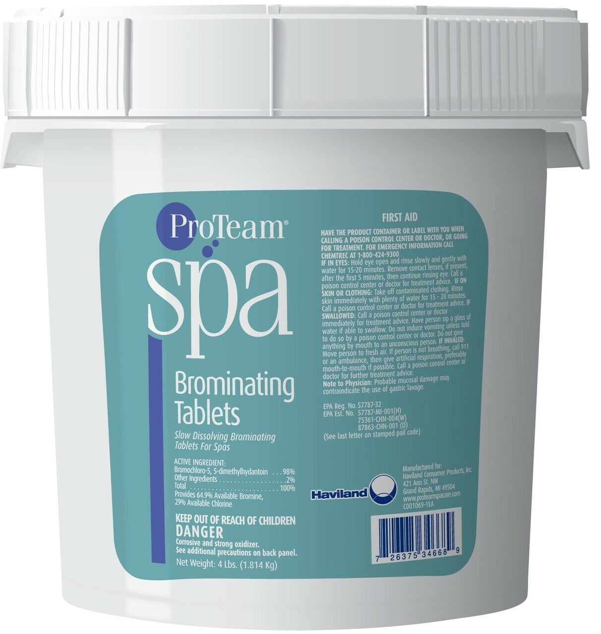 ProTeam Spa Brominating Tabs 4 lb Slow Dissolving for Spas & Hot Tubs Sanitizing