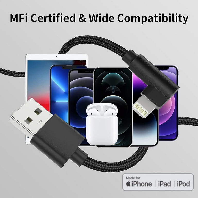 Lot de 2 Câble iPhone 2m, [Mfi Certified] 2M Câble de Chargeur Rapide iPhone,  Long Câble USB A vers Lightning Court, 6ft [294] - Cdiscount Téléphonie