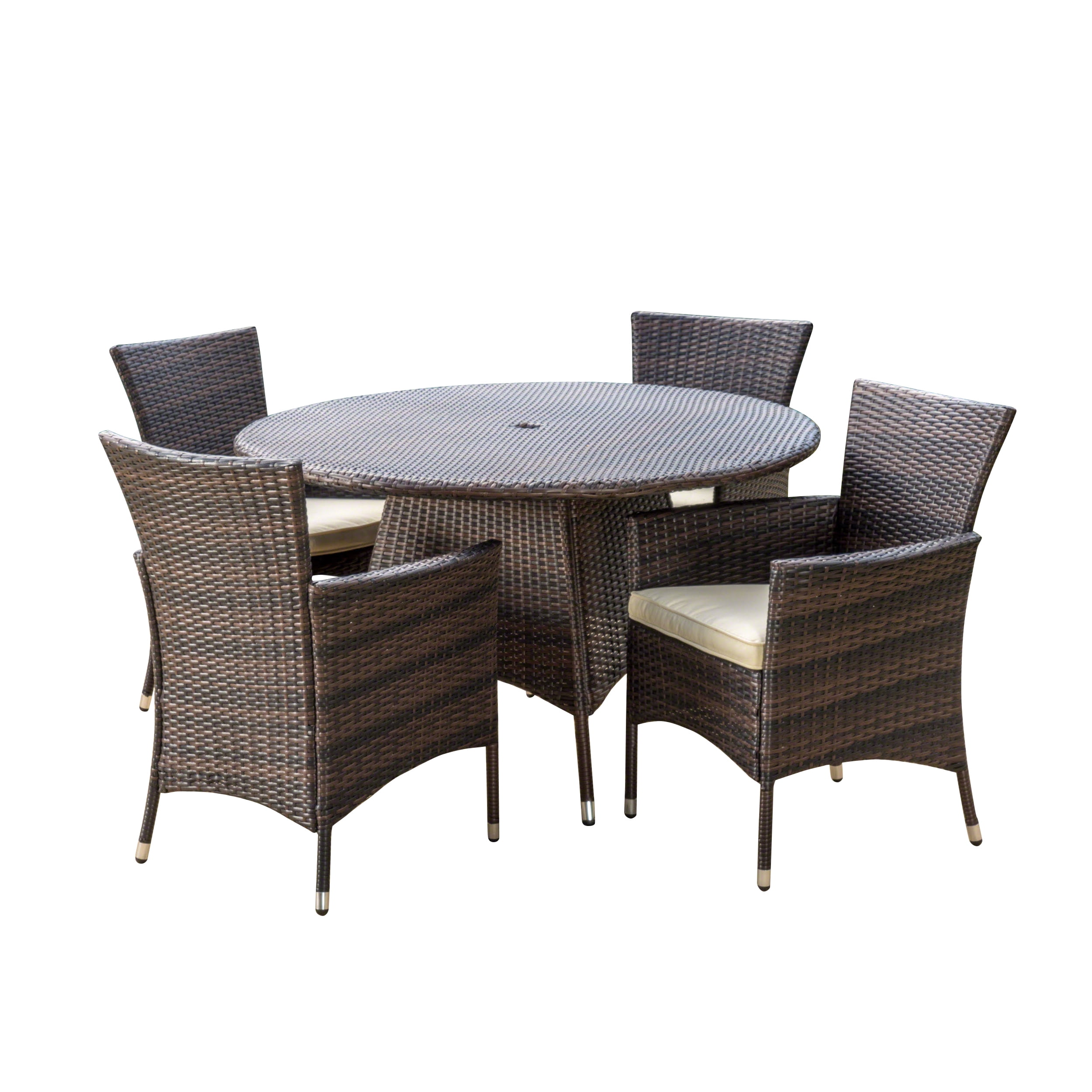 Cliffton Outdoor Resin Wicker DINING SET , multibrown