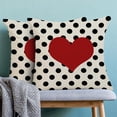 thumbnail image 2 of Valentines Pillow Covers 18x18 Inch Set of 2,Black Polka Dot Red Love Heart Throw Pillows Case,Valentine''s Day Anniversary Decorative Cushion Covers Farmhouse Outdoor Decor for Home Sofa Bed, 2 of 7