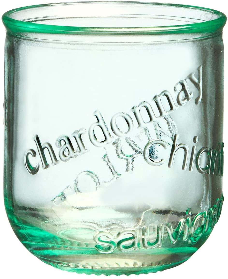 Amici Home Italian Recycled Green Vino Stemless Wine Glass, 12 oz