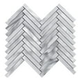 thumbnail image 2 of Sample - Aluminum Metallic Metal Herringbone Mosaic Tile Kitchen Fireplace Backsplash, 2 of 6