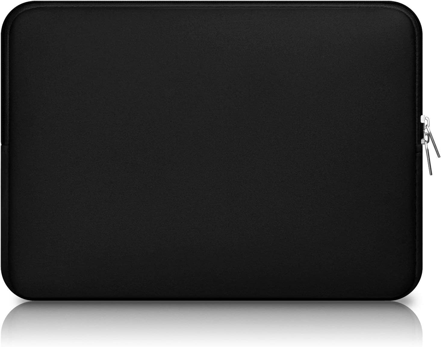 13-14 Inch Portable Laptop Sleeve Bag, Slim Computer Case with Zipper, Lightweight Carrying Cover for Commuting Office School Travel, Black