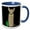 Blue/White, variant on 3drose, Funny Cute Llama Eating Pickle Cartoon, 11oz Mug