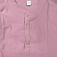 thumbnail image 3 of Cotton Linen Henley T-Shirt for Men Long Sleeve Stand Collar Hippie Casual Beach T-Shirts with 4 Button, 3 of 4