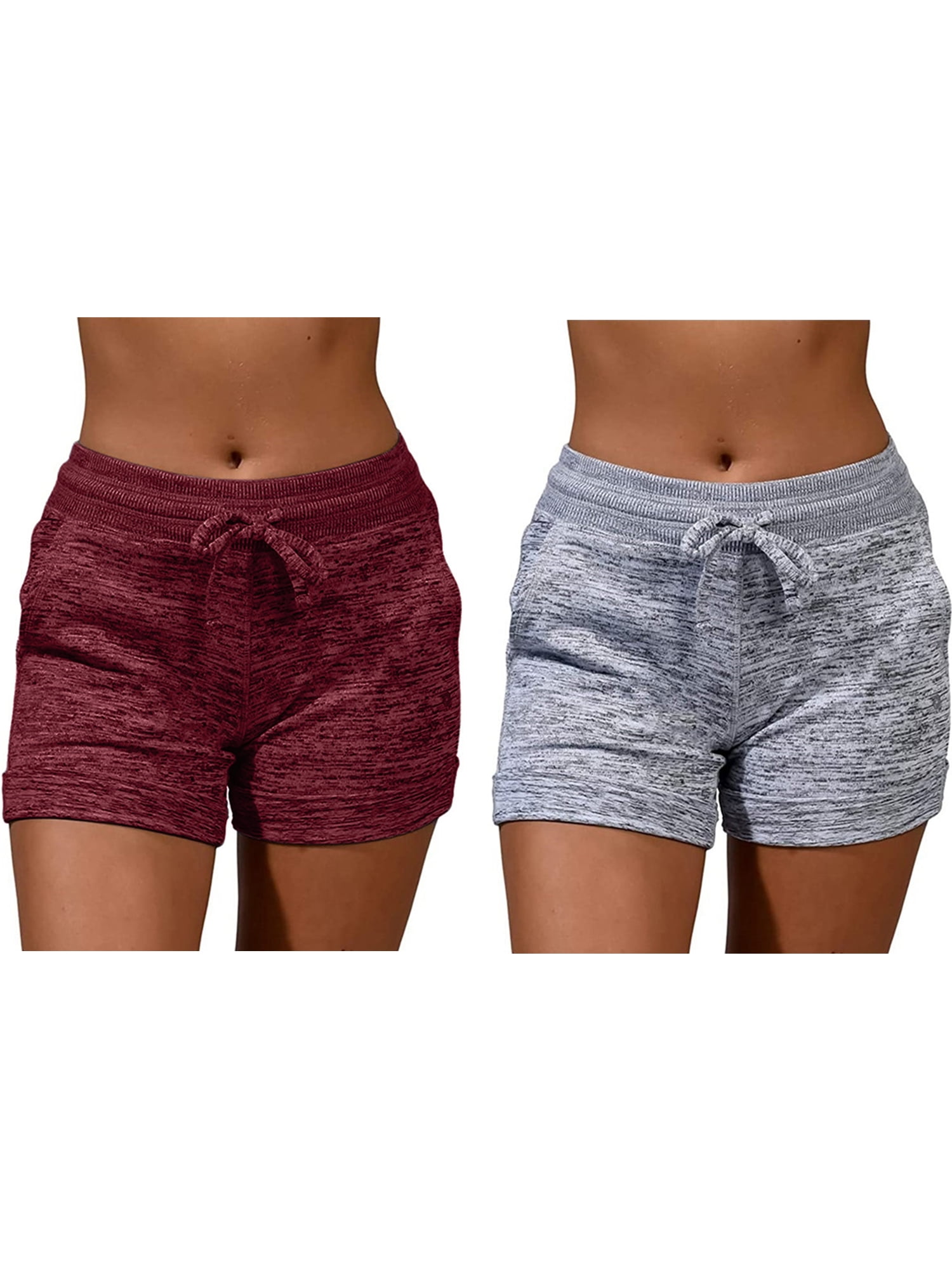 Sexy Dance 2pcs Women Activewear Lounge Shorts with Pockets Drawstring