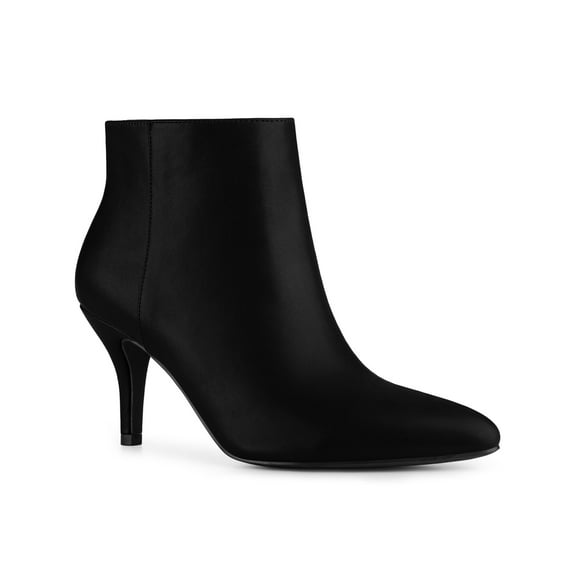 BLISSFUL STEP Women's Side Zip Pointy Toe Stiletto Heel Ankle Boots