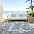 thumbnail image 6 of Addison Rugs Chantille Indoor/Outdoor Transitional Medallions Gray Washable Round Rug, 8' x 8', 6 of 6
