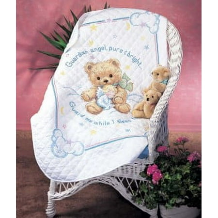 UPC: 0088677130657 | Dimensions 34  x 43  Cuddly Bear Quilt Stamped Cross Stitch Kit  Multi-Color  1 Each