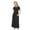 Black, variant on Girls Maxi Long Dress Summer Pleats Round Neck Short Sleeve Casual A-line Dresses for 4-14Y