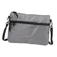 thumbnail image 3 of ZLight Mens Shoulder Bag Zipper Closure Solid Color Handbag Adjustable Black Strap Casual Gray 26x19cm, 3 of 6