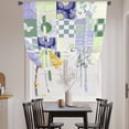 thumbnail image 3 of Spring Floral Checkered Tie Up Curtains 45 Inches Long, Kitchen Window Curtains Over Sink, Sage Green Purple Buffalo Plaid Small Window Curtains Shade Balloon Curtains Valances for Bedroom 34"x45", 3 of 8