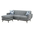 thumbnail image 3 of Keto 87 Inch Reversible L Shape Sofa With Chaise, 2 Pillows, Gray Chenille, 3 of 6