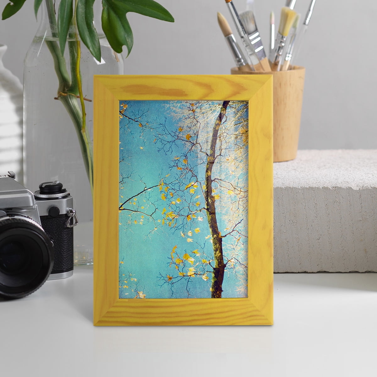 Autumn Tapestry III -Framed Print w/glass-Sunflower Yellow