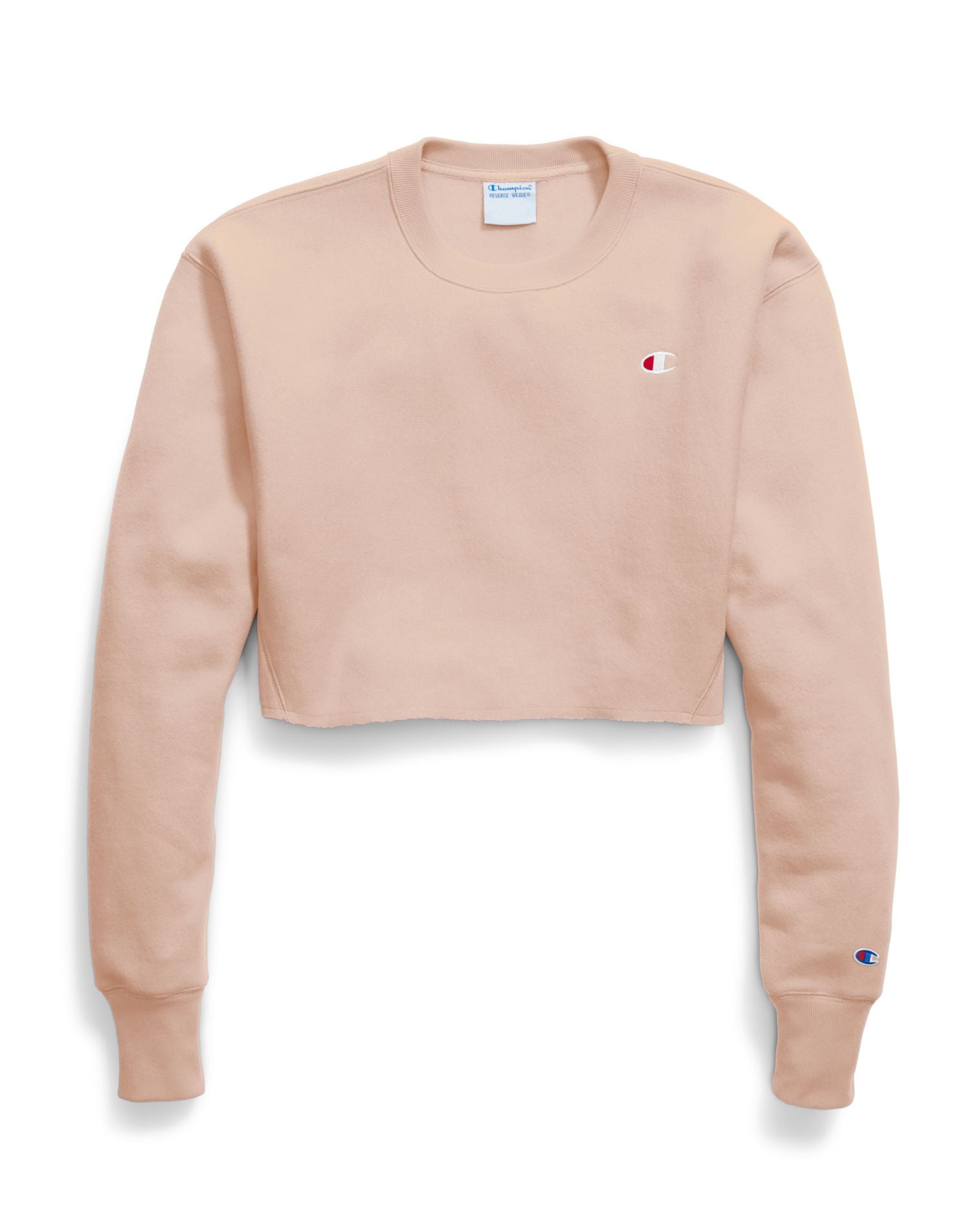 champion reverse weave tan crop hoodie