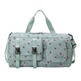 thumbnail image 2 of Corduroy Strawberry Travel Duffel Bag for Women Girls Large Weekender Bag with Shoe Compartment Wet Pocket Foldable Overnight Dance Gym Sports Bag (Blue), 2 of 8