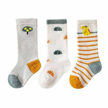 

nsendm Bulk Girls Socks Baby Infants Toddlers Girls Mid Calf Animal Length Socks Antislip 3 Pair Seamless Socks Girls Grey 1-3 Years