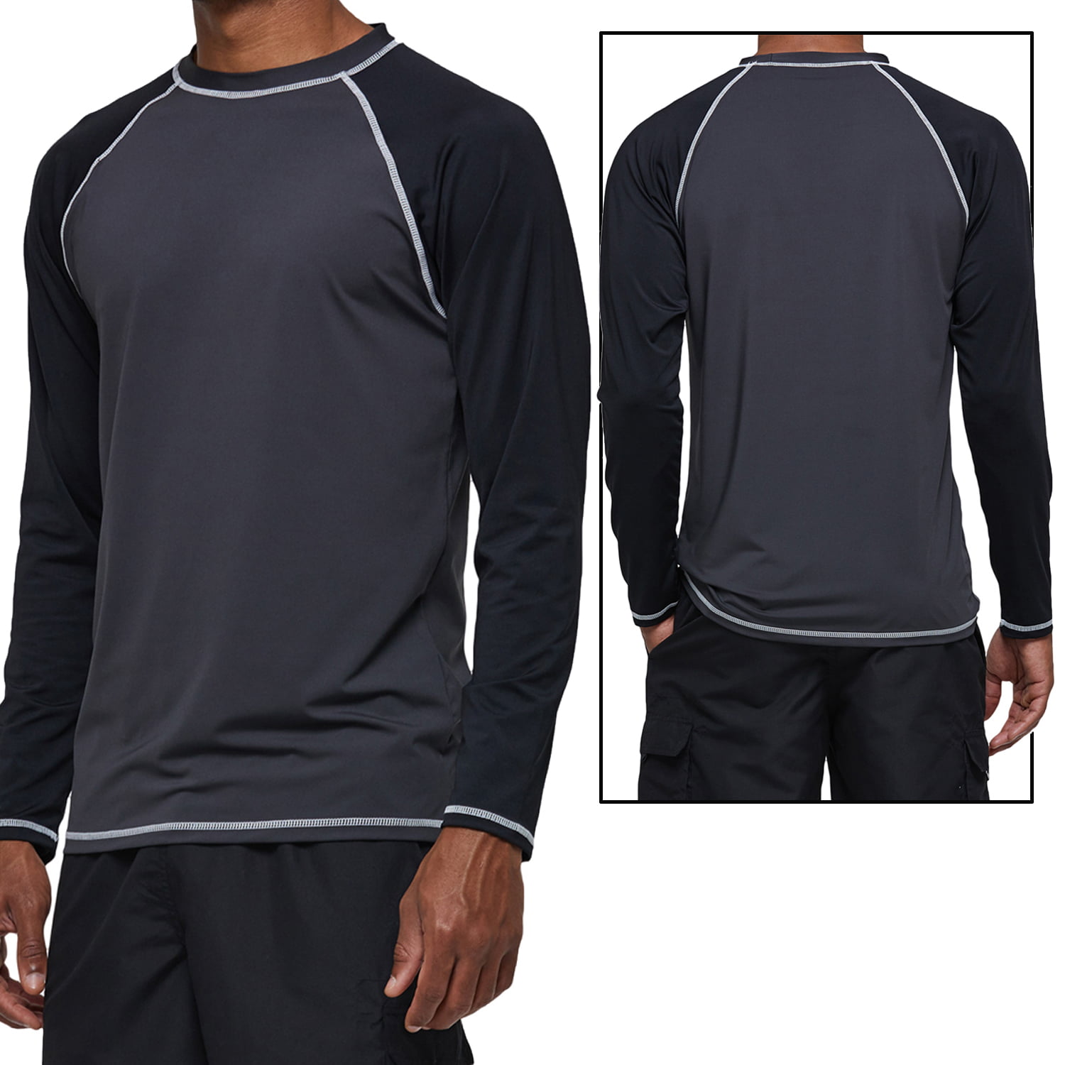  WindRider Men's Rash Guard Swim Shirt – Long Sleeve UPF 50+  Performance Fit ROILING SEA : Sports & Outdoors