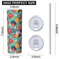 thumbnail image 3 of Pioneer Flower Floral Print Pattern 20oz Skinny Tumbler with Straw & Lid, Double Wall Vacuum Insulated Cup, Leak-Proof, Cup Holder Friendly, Hot 6H Cold 12H, 3 of 6