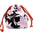 thumbnail image 2 of Cherry Blossom Japanese Drawstring Bag Paquete Boda Kimono Llavero Monedero Hogar Almuerzo Bento Box Almacenamiento de alimentos Totes Púrpura, 2 of 8