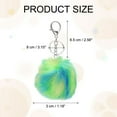 thumbnail image 2 of Uxcell Pom Pom Keychain, 8 cm Soft Cute Fluffy Ball Key Ring, Blue-Green, 2 of 7