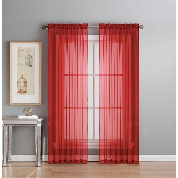 Window Elements Diamond Sheer Voile Curtain Panels