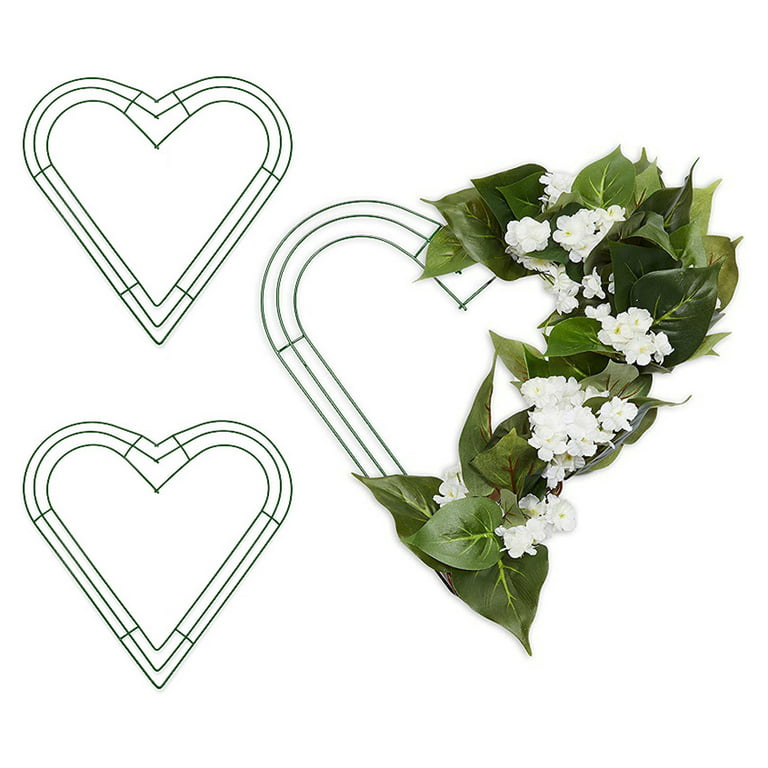  Hotop 5 Pieces Heart Shaped Wire Wreath Frame Christmas Floral  Heart Wreath Flower Heart Shaped Wreath Frame Xmas Metal Wreath Frame for  Christmas Home Door Decoration, Green : Home & Kitchen
