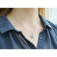 thumbnail image 5 of Turquoise Necklace, December Birthstone Necklace, Bridesmaid Necklace, Turquoise Birthstone Necklace, Custom Initial Necklace, Gift for Her - 16" Gold Plated - Leaf Initial J, 5 of 5