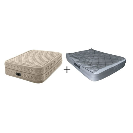 intex mattress durabeam sleeping flow pump built queen bag air