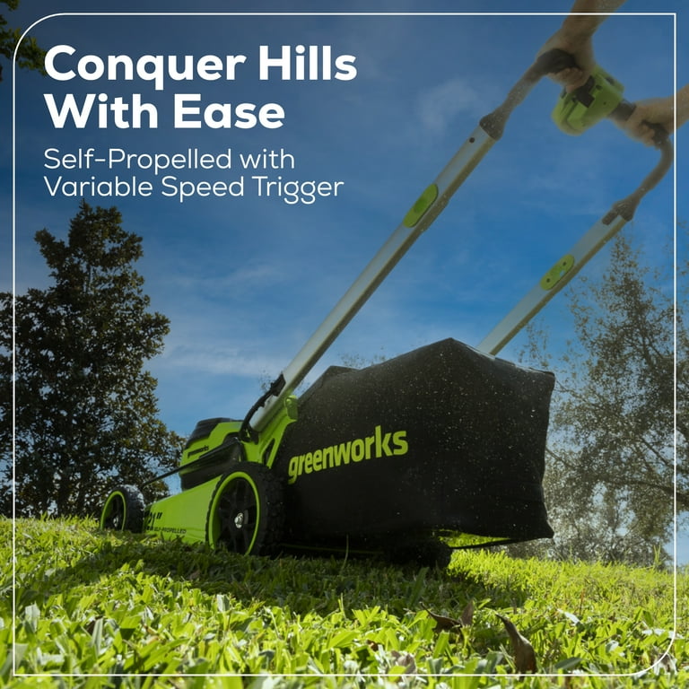 Greenworks 60V 21” Self-Propelled Lawn Mower with (2) 5.0 Ah