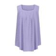 thumbnail image 6 of FAIWAD Women's Plus Size Tank Tops Summer Sleeveless Loose Pleated Shirts Square Neck Mesh Flowy Tunics Tees, 6 of 8