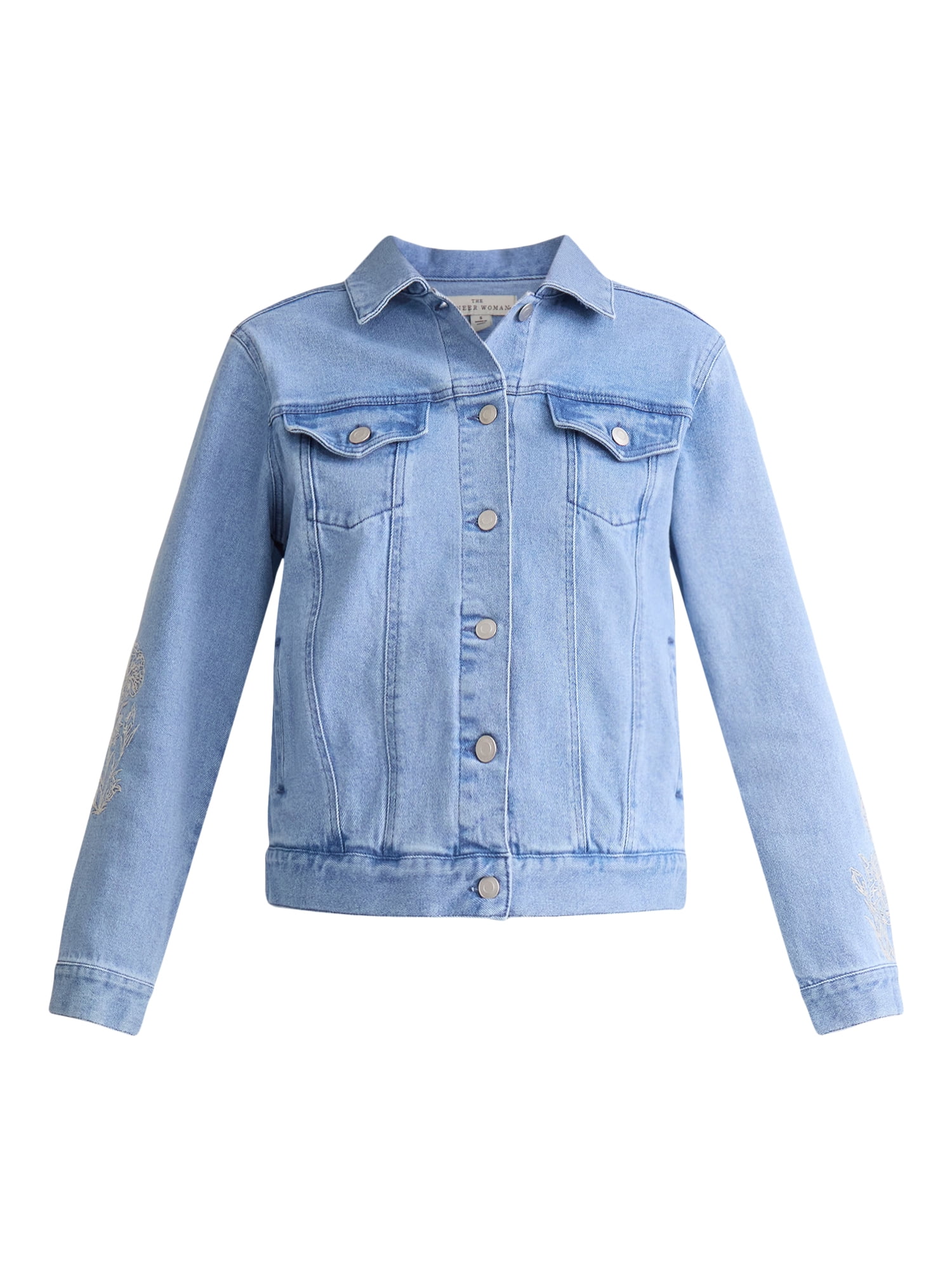 The Pioneer Woman Denim Jacket with Embroidery, Sizes S-3X, Women’s and Women’s Plus
