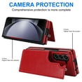 thumbnail image 3 of Nalacover for Samsung Galaxy Z Fold5 Kickstand Wallet Case with Card Slots, Luxury PU Leather Shockproof  Magnetic Secure Button Folding Phone Case for Samsung Galaxy Z Fold5,Red, 3 of 9