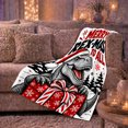 thumbnail image 6 of Merry Rex-Mas T-Rex Dinosaur Christmas Puns Holiday Joy, Festive Holiday Scene, Warm Flannel Blanket for Living Room and Reading Nook, Art Lovers Christmas Gift, Festive Home Decor, 6 of 9