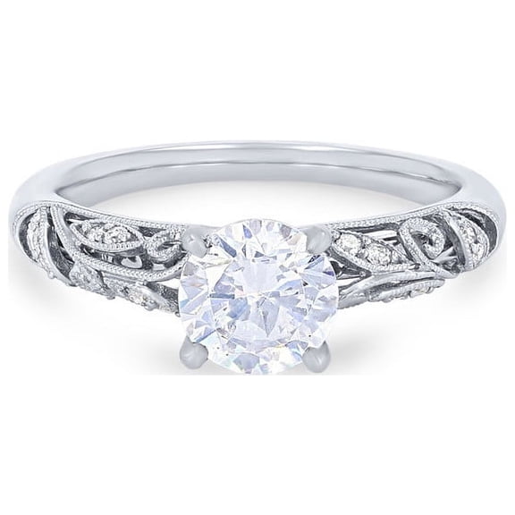 Diamond-Capitals 2.10 Ct Unique Round Cut Natural Diamond Solitaire Wedding Ring for Ladies Solid 950 Platinum (F-G/VS1) Size 7