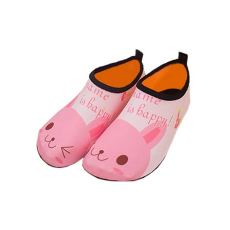 

Rotosw Children Beach Shoe Slip On Water Shoes Barefoot Aqua Socks Anti-Slip Quick Dry Flats Exercise Casual Pink Cat 13C-1Y