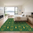 thumbnail image 3 of ODIKA 4'x6' Machine Washable Non-Slip Area Rug, Mystic Serpent Design with Interwoven Snake Bodies and Ornate Detailing High Traffic Rug with Pad, Green, 903213, 3 of 8