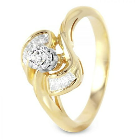 Ladies 0.45 Carat Diamond 14K Yellow Gold Ring