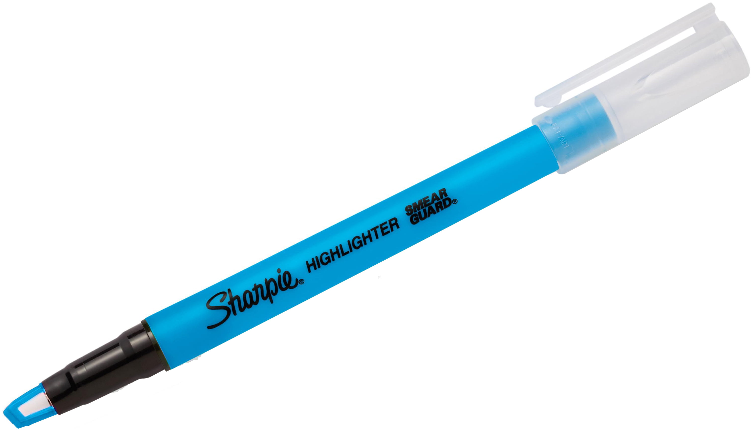 Sharpie Clear View Stick Highlighter Open StockFlourescent Blue
