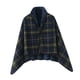 thumbnail image 4 of Poncho Manta Chal a Cuadros Ligero y Acogedor para Mujeres Hombres Sin Mangas Capa Suave Azul 80x130cm, 4 of 9