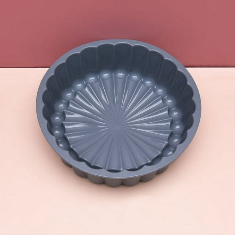 Cheers.US Silicone Fluted Cake Baking Pan, Top-Level Silicone Round Cake  Mold, Non-Stick Cake Pan for Jello,Gelatin,Bread, 7.68 Inches Tube Bakeware  Pan 