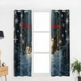 thumbnail image 5 of Hokiten Blue Christmas Blackout Curtains | Light Blocking Print Window Curtains, Xmas Gomes Forest Snowflake Thermal Insulated Window Drapes for Living Room Kitchen Cafe (2 Panels, 84"W x 84"L), 5 of 7