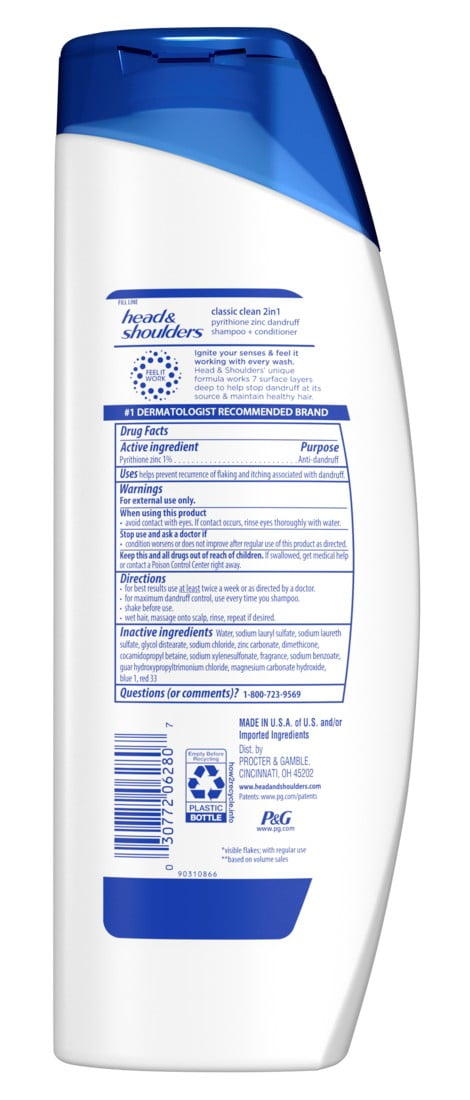 Head & Shoulders Shampoo Classic Clean 2-In-1 12.5oz (Pack of 3)