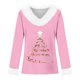 thumbnail image 3 of MHFRRA Camiseta Informal de Manga Larga, Acogedora, para Vacaciones, Suave, para Uso Diario, para Uso Festivo y de Temporada, Ajuste Cómodo y Relajado. Rosa, 3 of 3