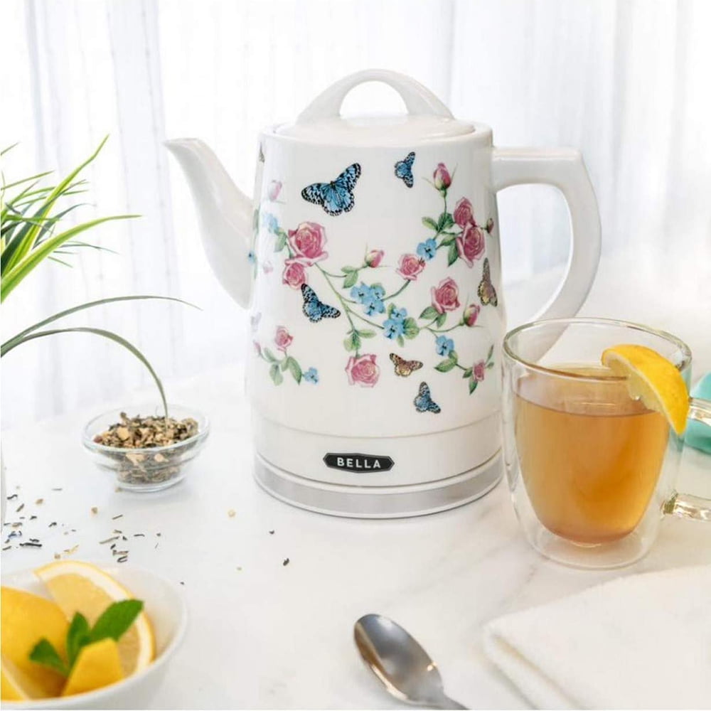 Bella Electric Ceramic Kettle Water Heater for Tea Coffee, Liter or  Cup